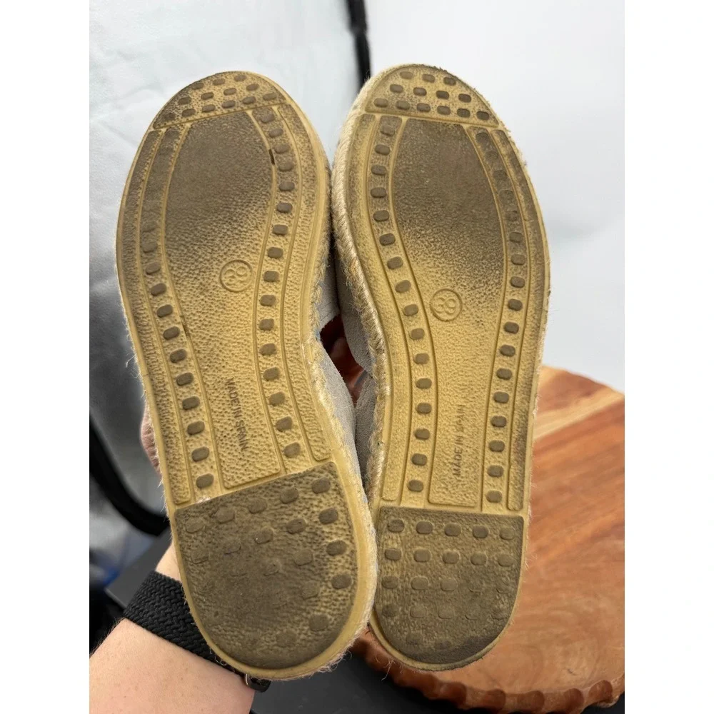Verbenas carmen Espadrille Flats Womens 39 8 Grey Suede Spain‎ Slip On Shoes